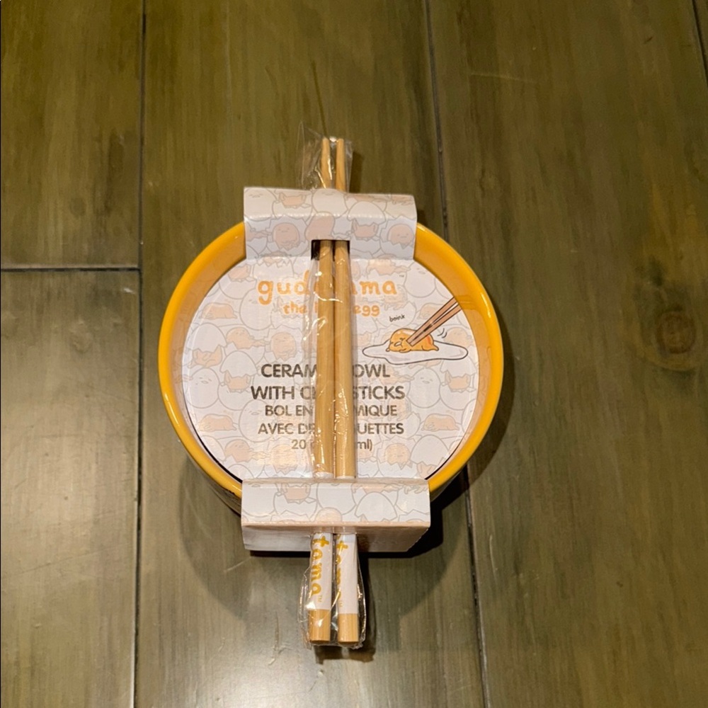 Gudetama Ceramic Bowl with Chopsticks